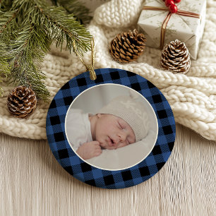 BLUE BUFFALO KARO NAME Foto Weihnachtsandenken Ornament