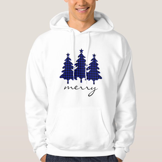 Blue Buffalo Karo Pine Trees Hoodie (Vorderseite)