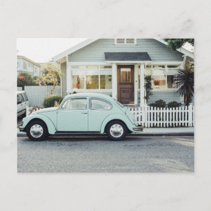BLUE BUG Oldtimer & Cottage Postkarte