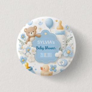 Blue Bundle Joy: Baby Boy Shower Button