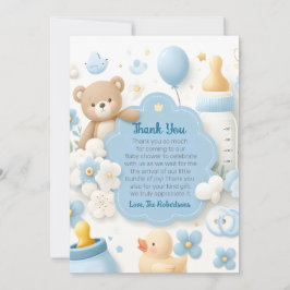 Blue Bundle Joy: Baby Boy Shower Dankeskarte