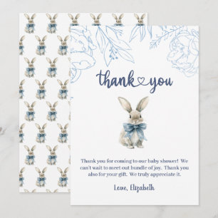 Blue Bunny Baby Dusche Dankeskarte