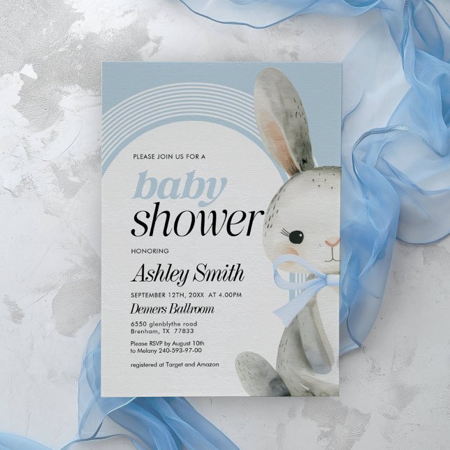 Blue Bunny Baby Dusche Einladung (Von Creator hochgeladen)