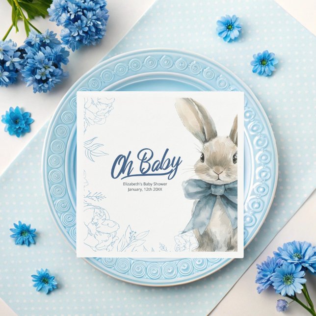 Blue Bunny Baby Dusche Serviette (Von Creator hochgeladen)