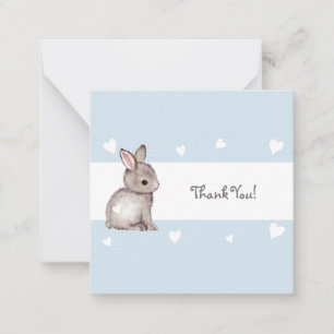 Blue Bunny Baby Dusche Vielen Dank Notecard Mitteilungskarte