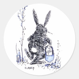 Blue Bunny Book Aufkleber