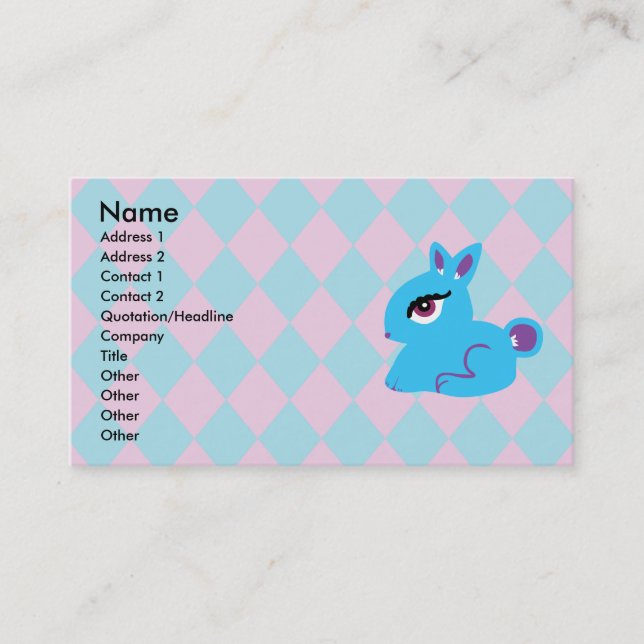 Blue Bunny Business Cards Visitenkarte (Vorderseite)