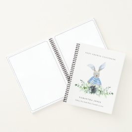 Blue Bunny Garden Succulent Foliage Baby Dusche Notizbuch