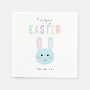 Blue Bunny Happy Ostern Niedlich Kawaii Einfach Serviette