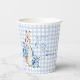 Blue Bunny Kariert Personalisiert Baby Dusche Pappbecher