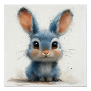 Blue Bunny Mouse: Ein bisschen Whimsy Bunny Poster