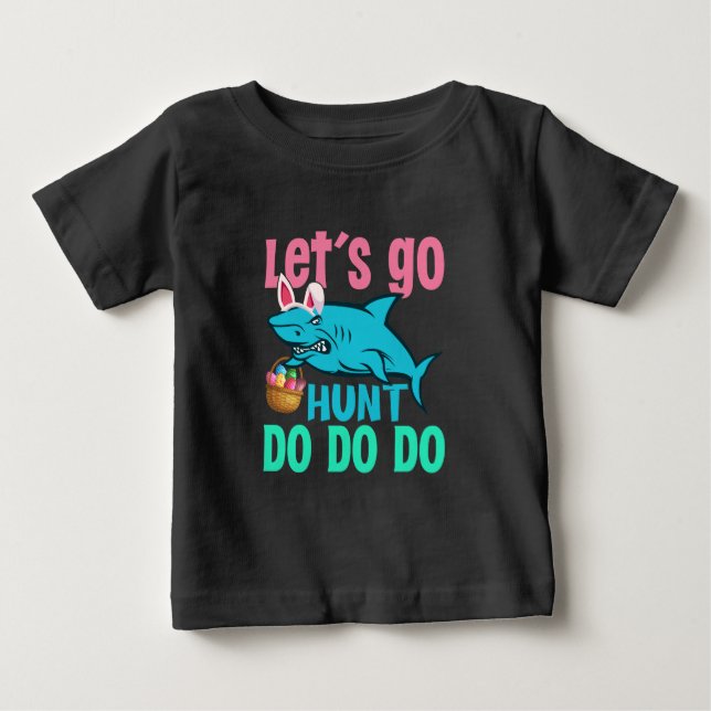 Blue Bunny Oars Hai Ostern Eizelljagd Baby T-shirt (Vorderseite)