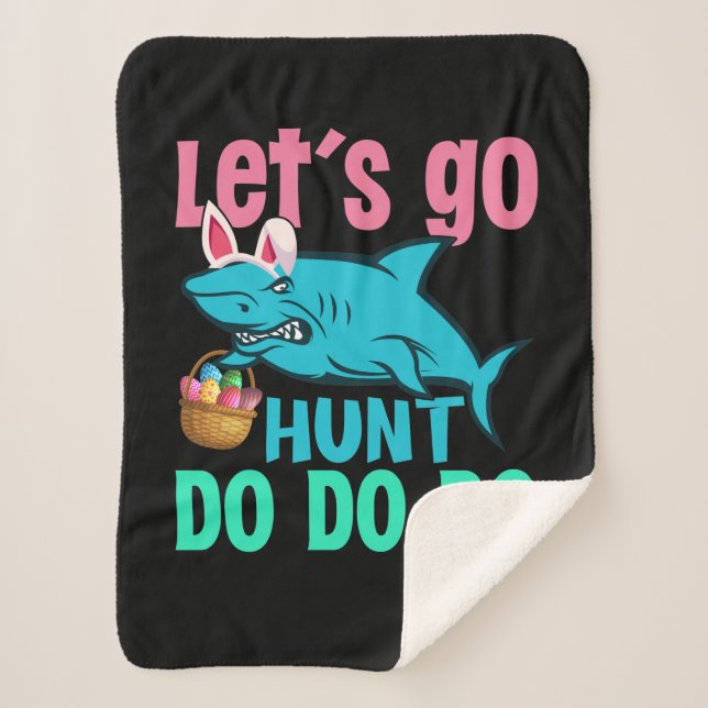 Blue Bunny Oars Hai Ostern Eizelljagd Sherpadecke (Vorderseite)