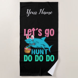 Blue Bunny Oars Hai Ostern Eizelljagd Strandtuch