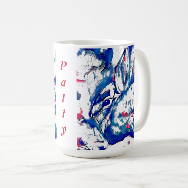 Blue Bunny Rabbit Kaffeetasse (VorderseiteRechts)