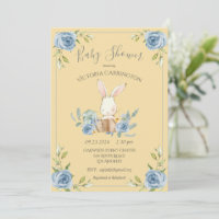 Blue Bunny Rabbit Yellow Boy Baby Dusche