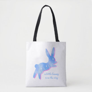 Blue Bunny Silhouette Cute Custom Boy Baby Shower Tasche