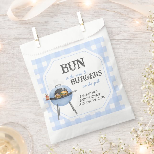 Blue Burger BBQ Baby Shower Geschenktütchen (Ausgeschnitten)