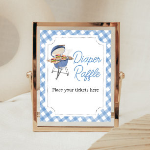 Blue Burger GRILLEN Baby Duwer Diaper Raffle Poster