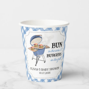 Blue Burger GRILLEN Baby Shower Pappbecher