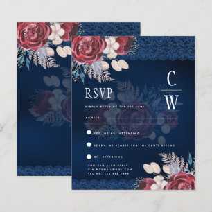Blue Burgundy Blues Lace Wedding