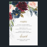 Blue Burgundy Blush Pink Wedding Menu Cards<br><div class="desc">Das Design ist mit wunderschönen Aquarelltönen (Rose aus Pinien, verschiedene elegante Elemente der englischen Rose, usw.) in den Farbtönen Bordeaux, Rosa rot, Marineblau und mehr über Eukalyptusgrün, Blattelementen und mehr in den Farbtönen Grün, Silber und Antiquitätengold gestaltet. HINWEIS: Wenn Sie die Größe dieses Produkts ändern, müssen Sie unter Umständen die...</div>