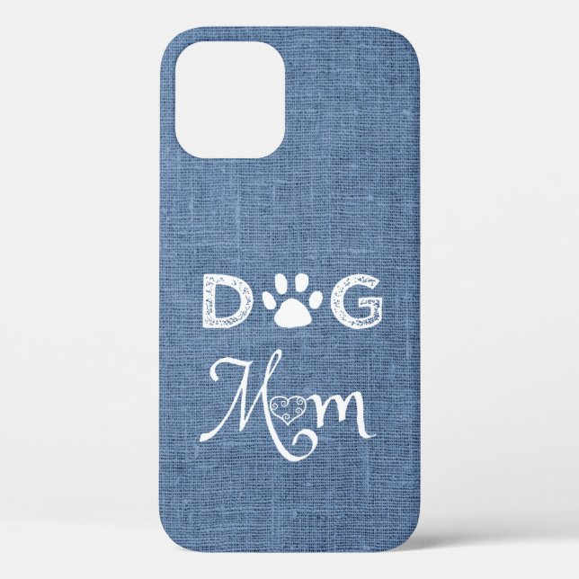 Blue Burlap Chien Maman coque iphone (Verso)