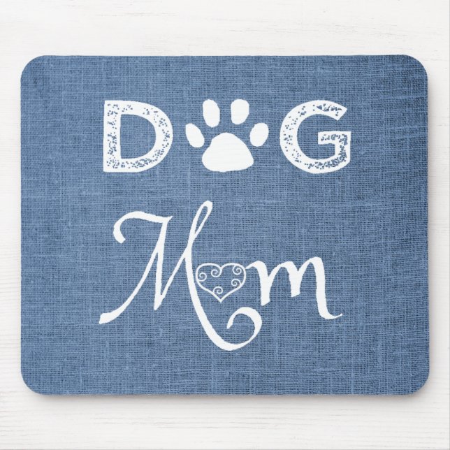 Blue Burlap Hund Mama Mouse Pad Mousepad (Vorne)