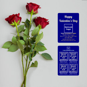 Blue Business Brand auf Valentine Folien Feiertagskarte
