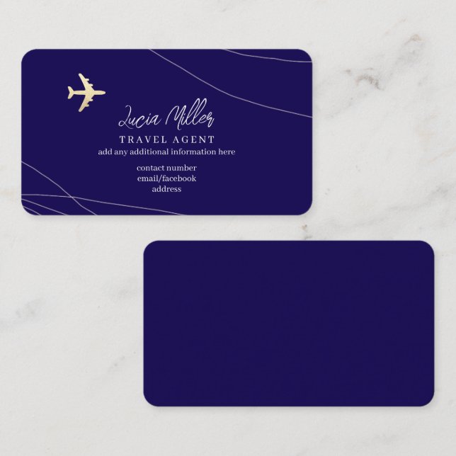 Blue Business Card für einen Agent-Berater Visitenkarte (Vorne/Hinten)