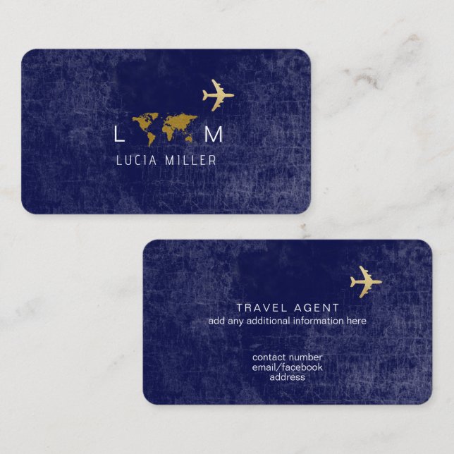 Blue Business Card für einen Agent Visitenkarte (Vorne/Hinten)