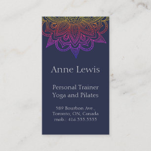 Blue Business Card mit Bright Mandala Visitenkarte