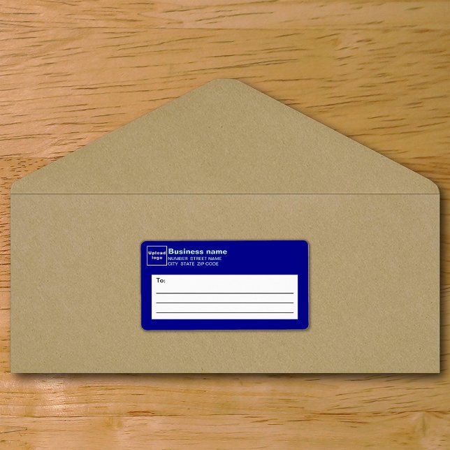 Blue Business Shipping Label (Blue business shipping label on envelope)