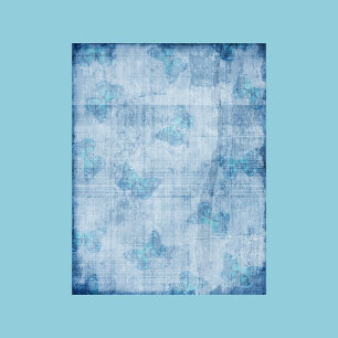 Blue Butterfats Scrapbook Paper