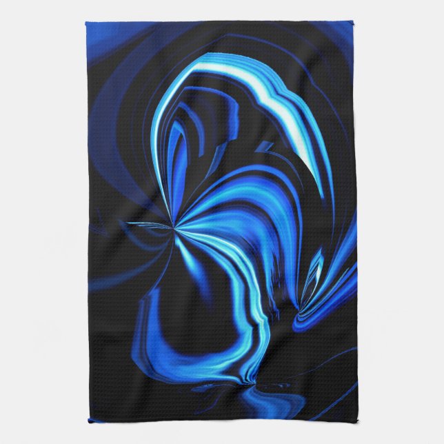 Blue Butterfly Abstrakt Handtuch (Vertikal)