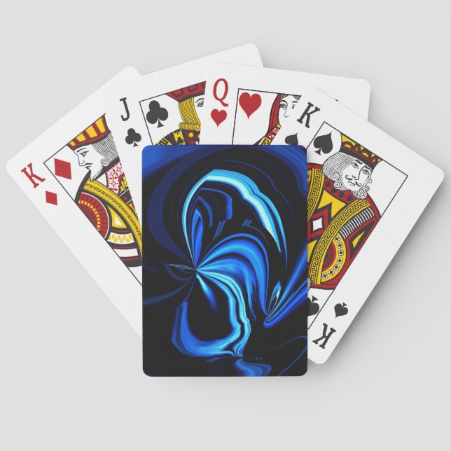 Blue Butterfly Abstrakt Spielkarten (Rückseite)