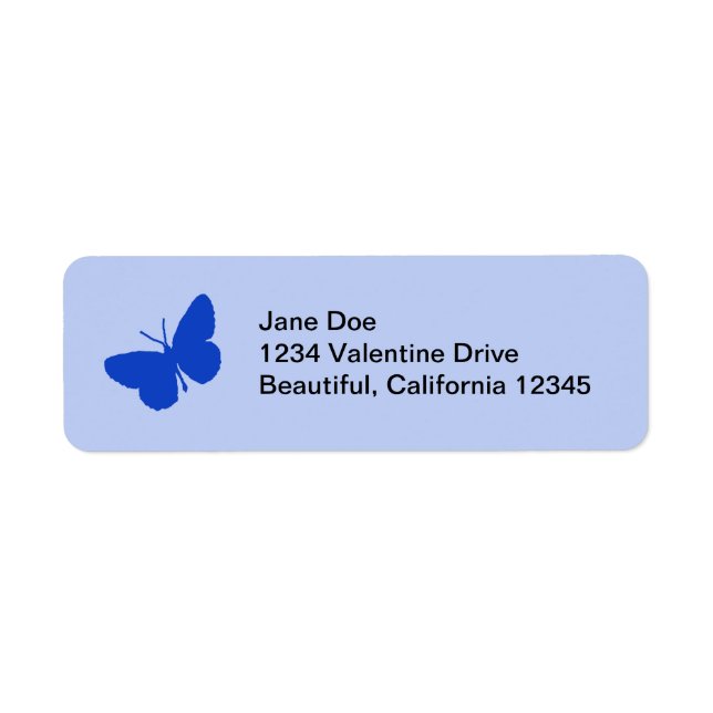 Blue Butterfly Address Labels (Vorne)