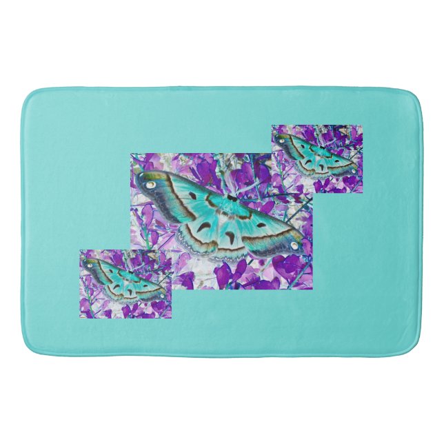 Blue Butterfly Bath Mat Badematte (Vorderseite)