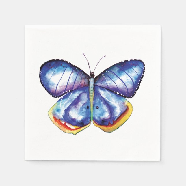 Blue Butterfly Cocktail Papier Napkins Serviette (Vorderseite)
