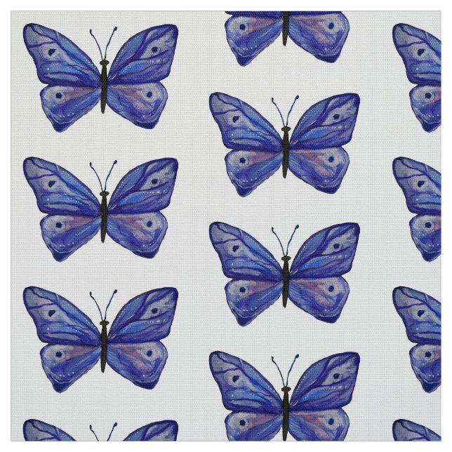 Blue Butterfly Custom Polyester Poplin Fabric Stoff (Muster)