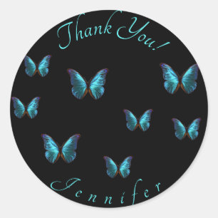 Blue Butterfly Danke Sticker