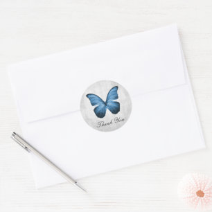 Blue Butterfly Danke Stickers
