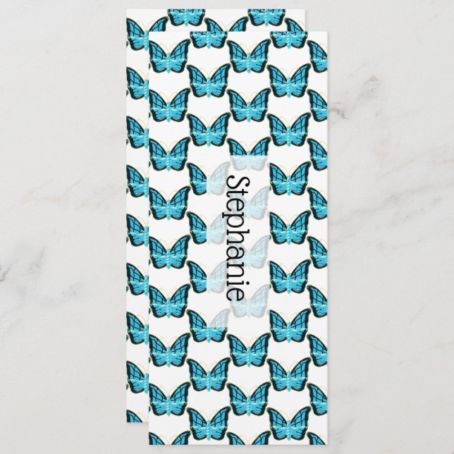 Blue Butterfly Design Lesezeichen (Vorne/Hinten)