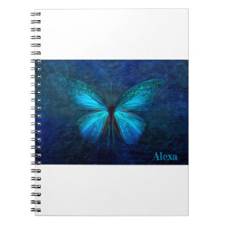 Blue Butterfly Design Notizblock