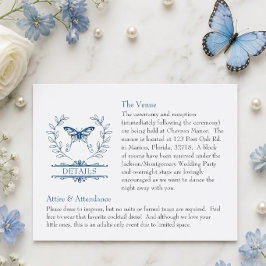 Blue Butterfly Details Umschließungskarte Begleitkarte