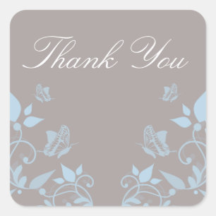 Blue Butterfly Floral Danke Stickers