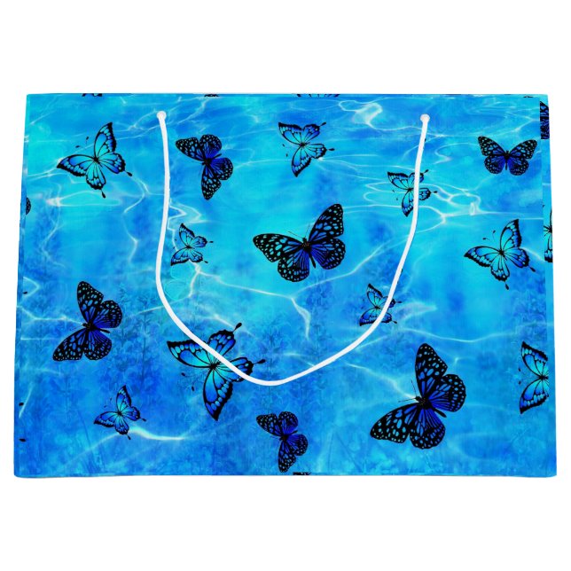 Blue Butterfly-Geschenk Große Geschenktüte (Vorderseite)