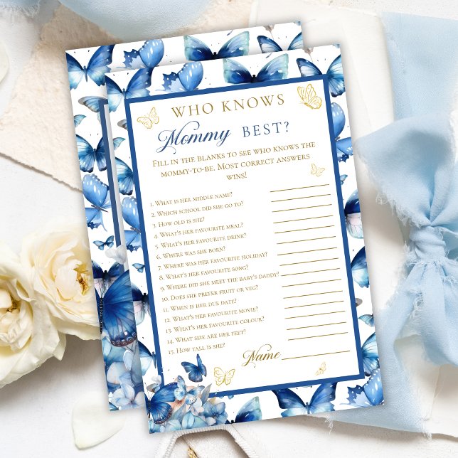 Blue Butterfly Gold Akzent, der Mommy Best kennt (Von Creator hochgeladen)