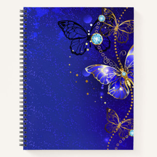 Blue Butterfly Journal Notebook Geschenk Notizbuch