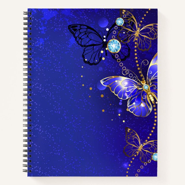Blue Butterfly Journal Notebook Geschenk Notizbuch (Vorderseite)